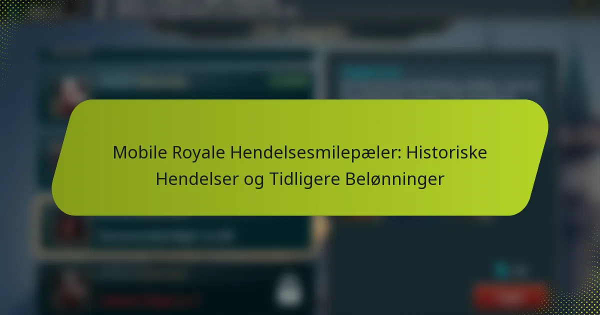 Mobile Royale Hendelsesmilepæler: Historiske Hendelser og Tidligere Belønninger