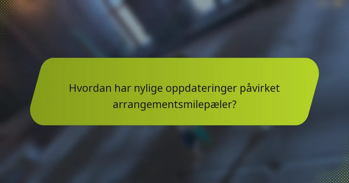 Hvordan har nylige oppdateringer påvirket arrangementsmilepæler?