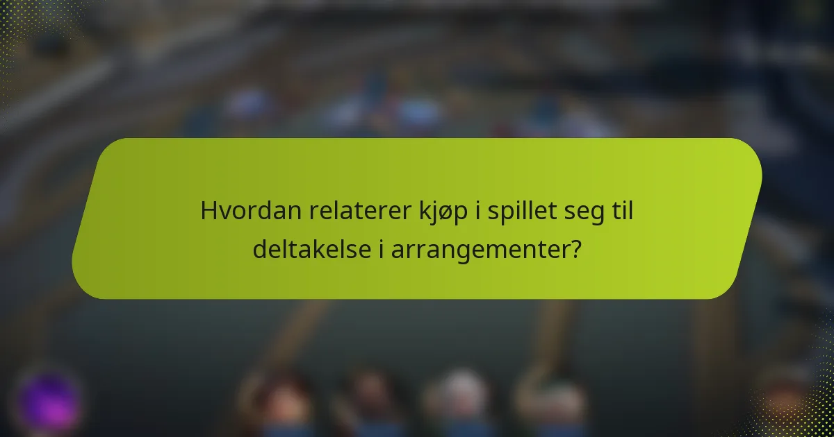 Hvordan relaterer kjøp i spillet seg til deltakelse i arrangementer?